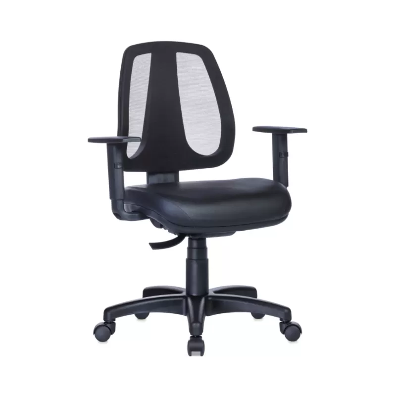 Cadeira Ergonômica Back System NR17 Executiva Rhodes Encosto Tela Preta